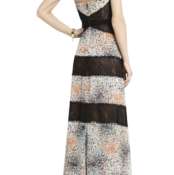 bcbg print and lace blocked strapless dress - Picture 5 of 6